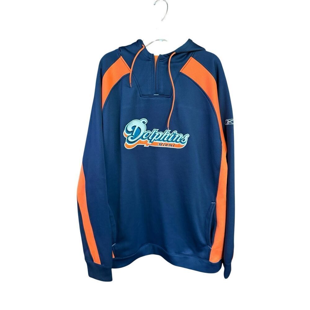 vintage Reebok Mens Miami Dolphins  hoodie Sz XL NWOT